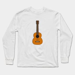 Simple Acoustic Guitar Cartoon Long Sleeve T-Shirt